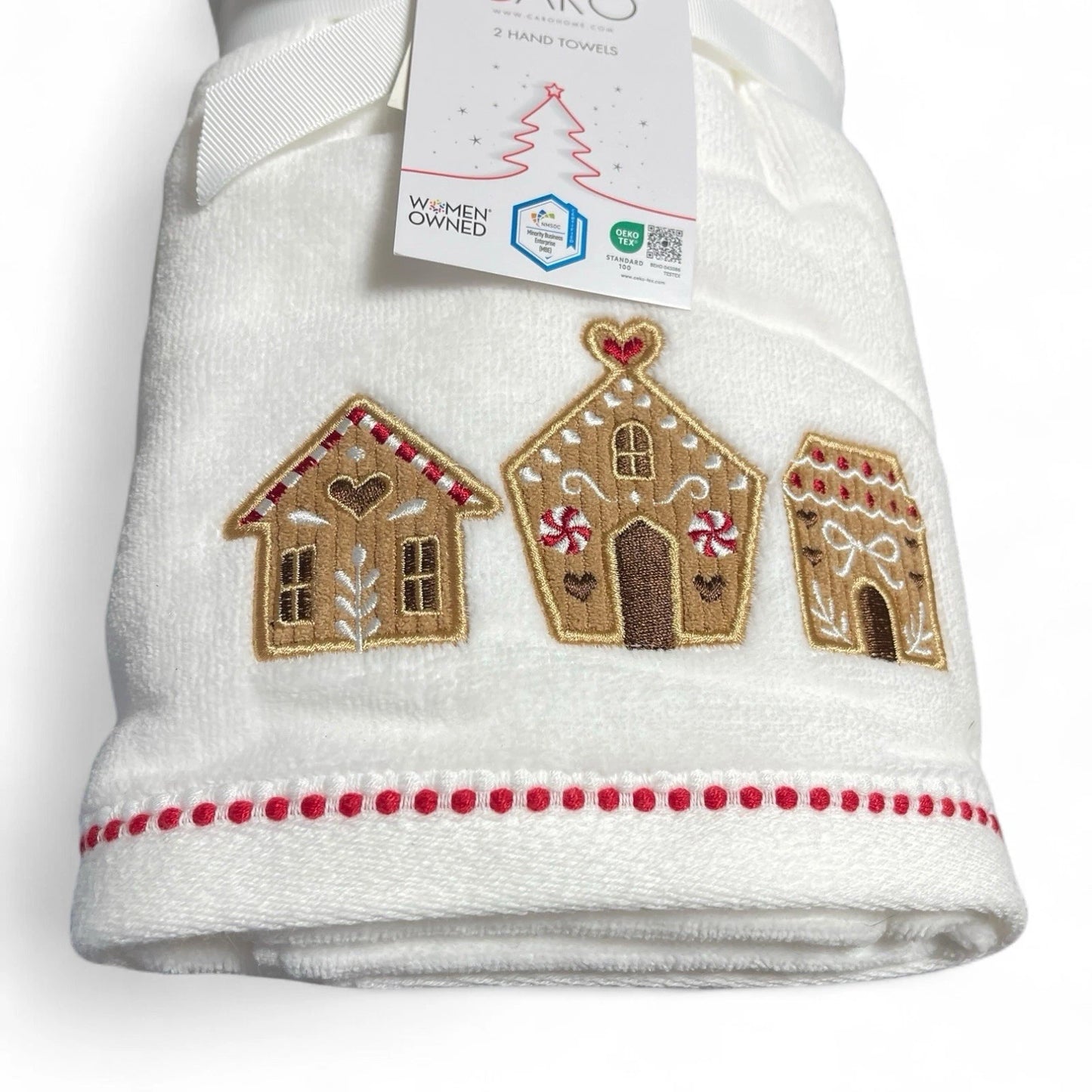 Toalla Manos Navidad Casa Galleta Set 2 Piezas