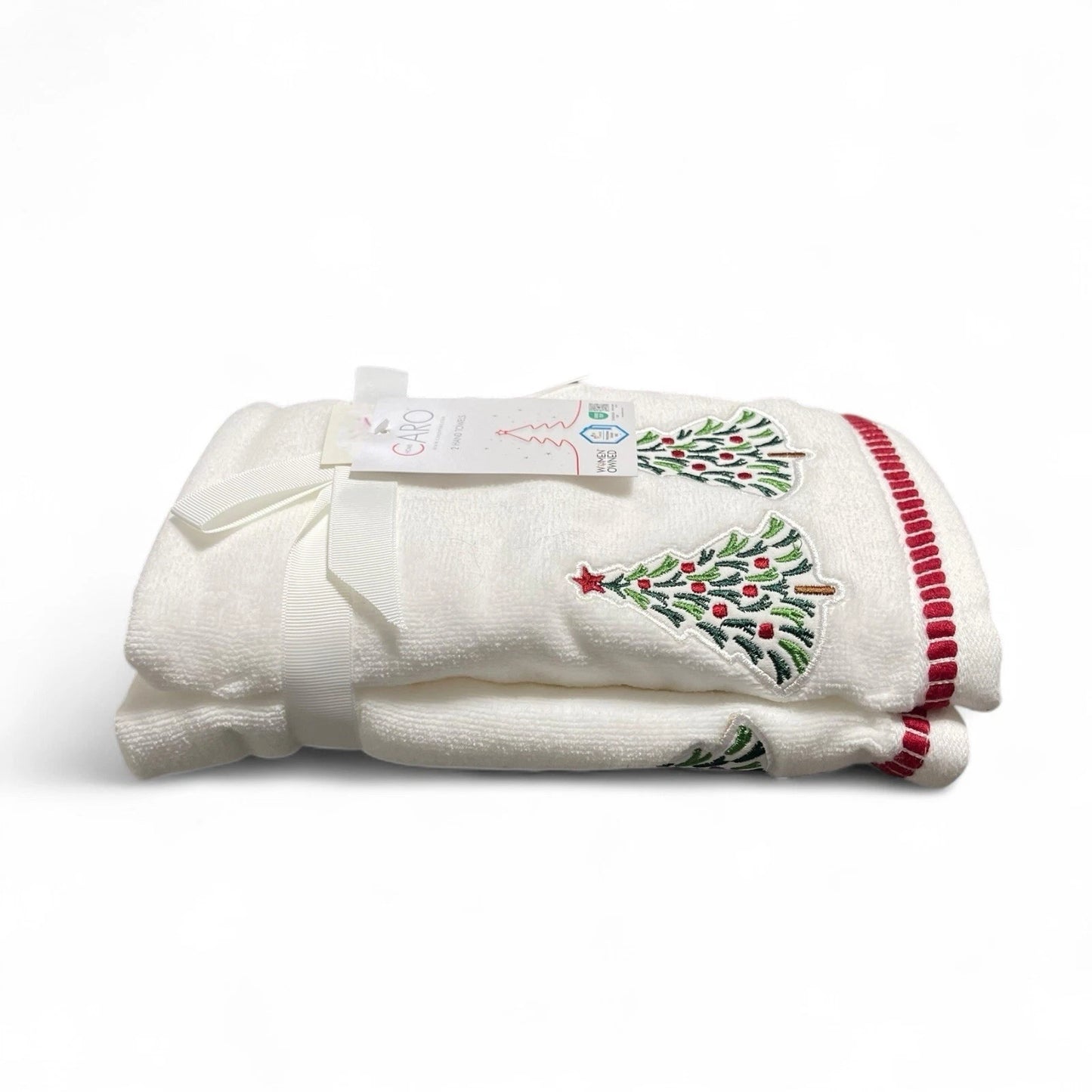 Toalla Manos Navidad Pinos Set 2 Piezas