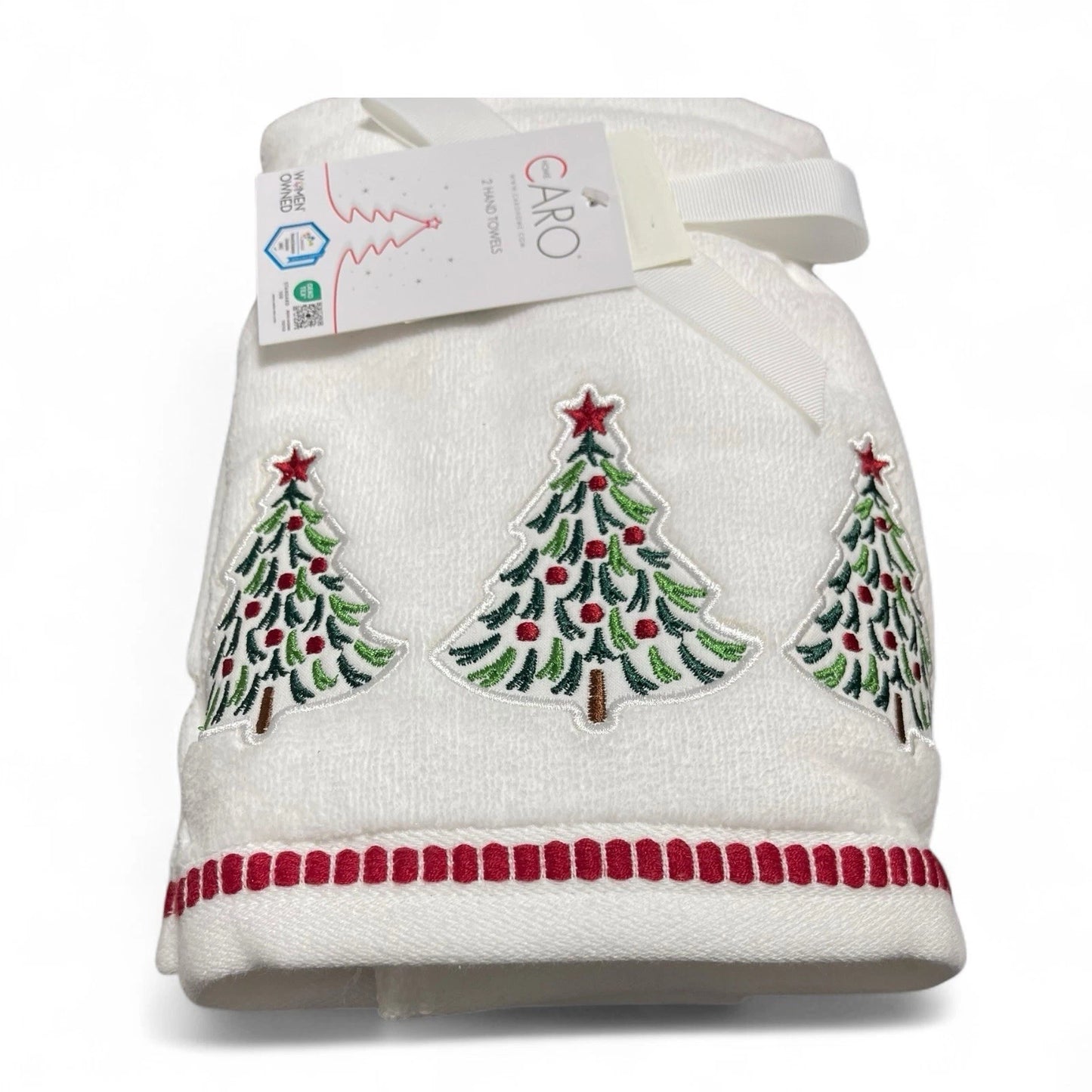 Toalla Manos Navidad Pinos Set 2 Piezas