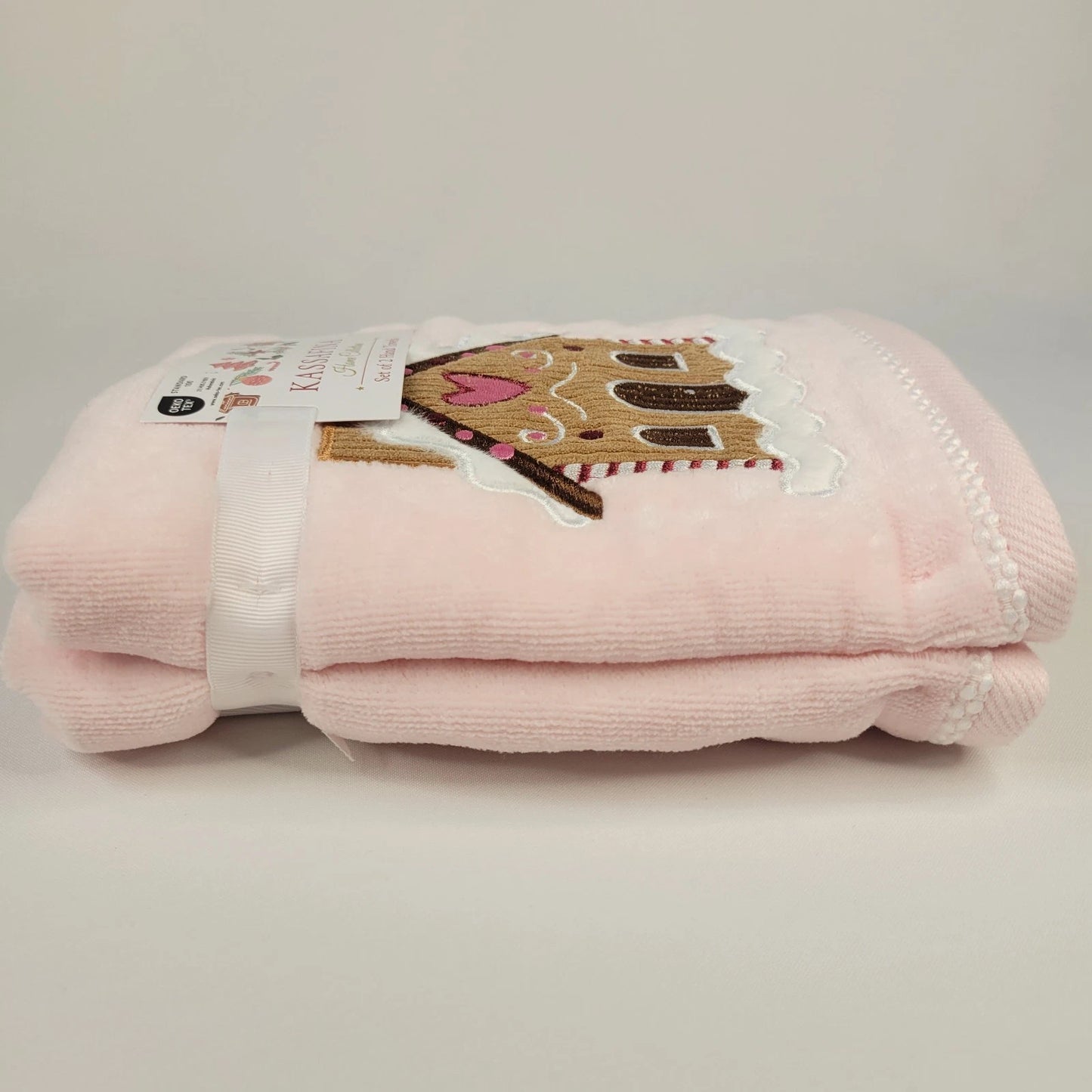 Toalla Manos Navidad Casa Rosa Set 2 Piezas