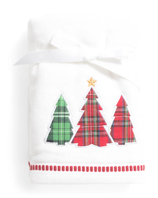 Toalla Manos Navidad Pinos Set 2 Piezas