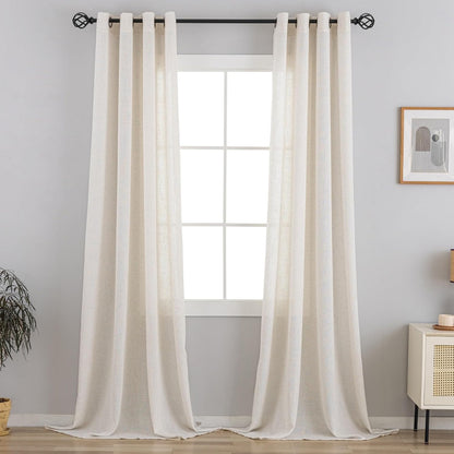 Set Cortinas Lino Trey Semi Traslucidas Ojal