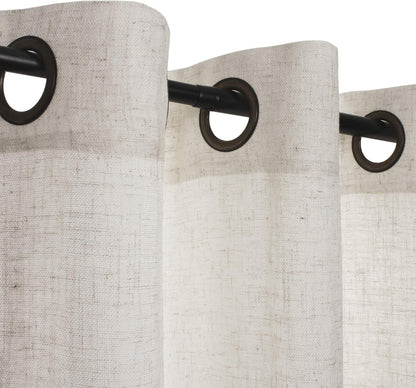 Set Cortinas Lino Trey Semi Traslucidas Ojal