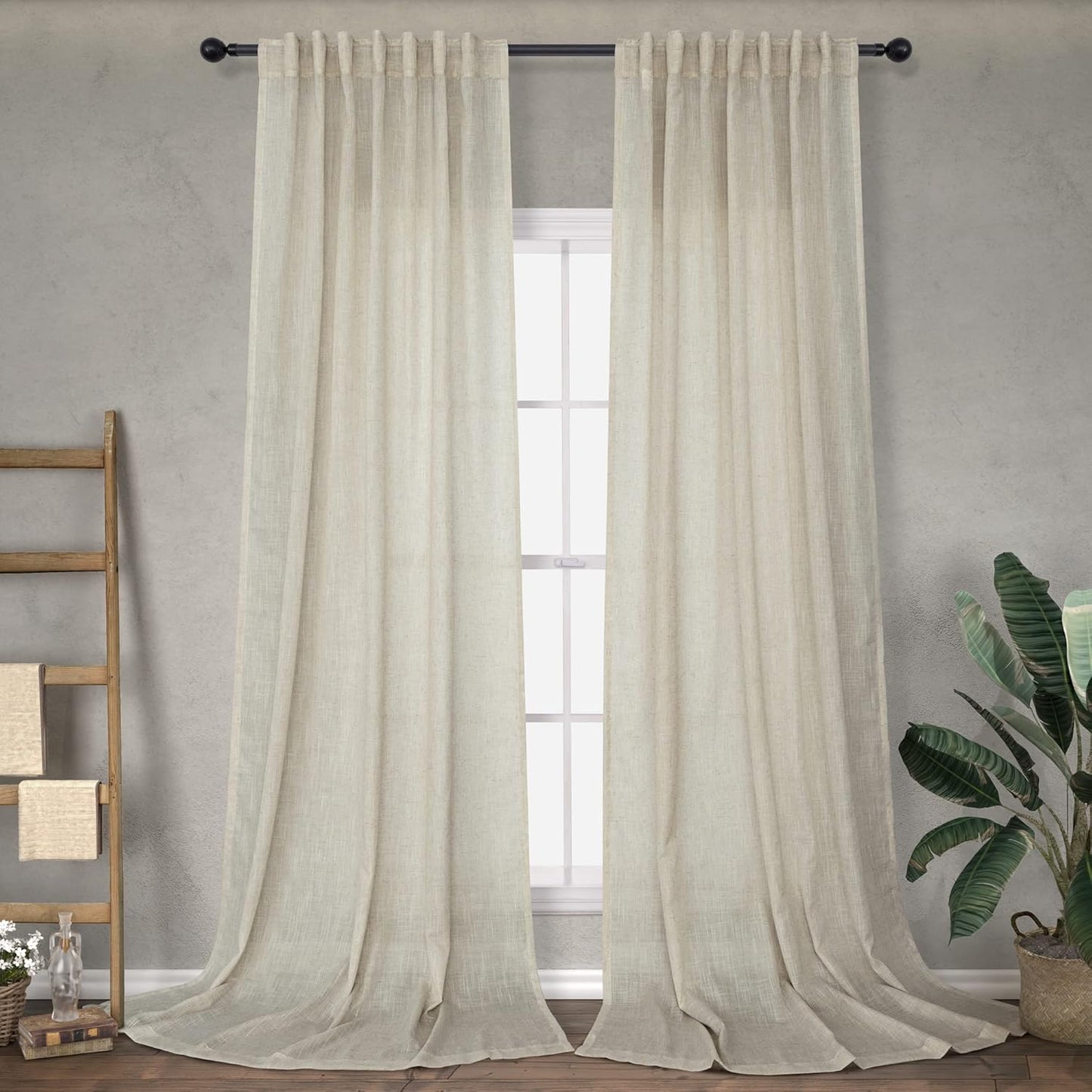 Set Cortinas Lino Sereniti Semi Traslucidas