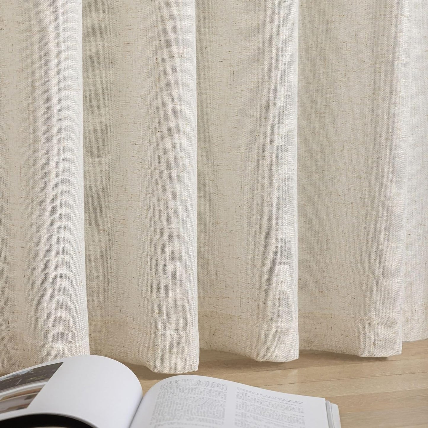 Set Cortinas Lino Trey Semi Traslucidas Ojal
