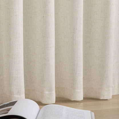 Set Cortinas Lino Trey Semi Traslucidas Ojal