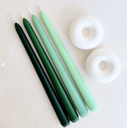 Taper Candles Set  4 Piezas Verde