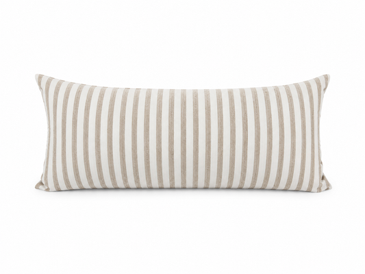 Cojín Lino Rayas Beige Riñonera  70 x 25