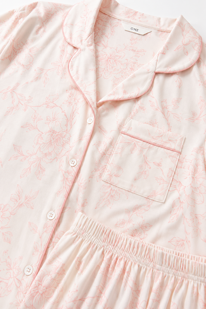 Pijama Mujer Flores Rosa