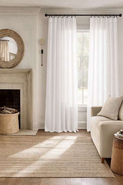Set Cortinas Lino Sereniti Semi Traslucidas