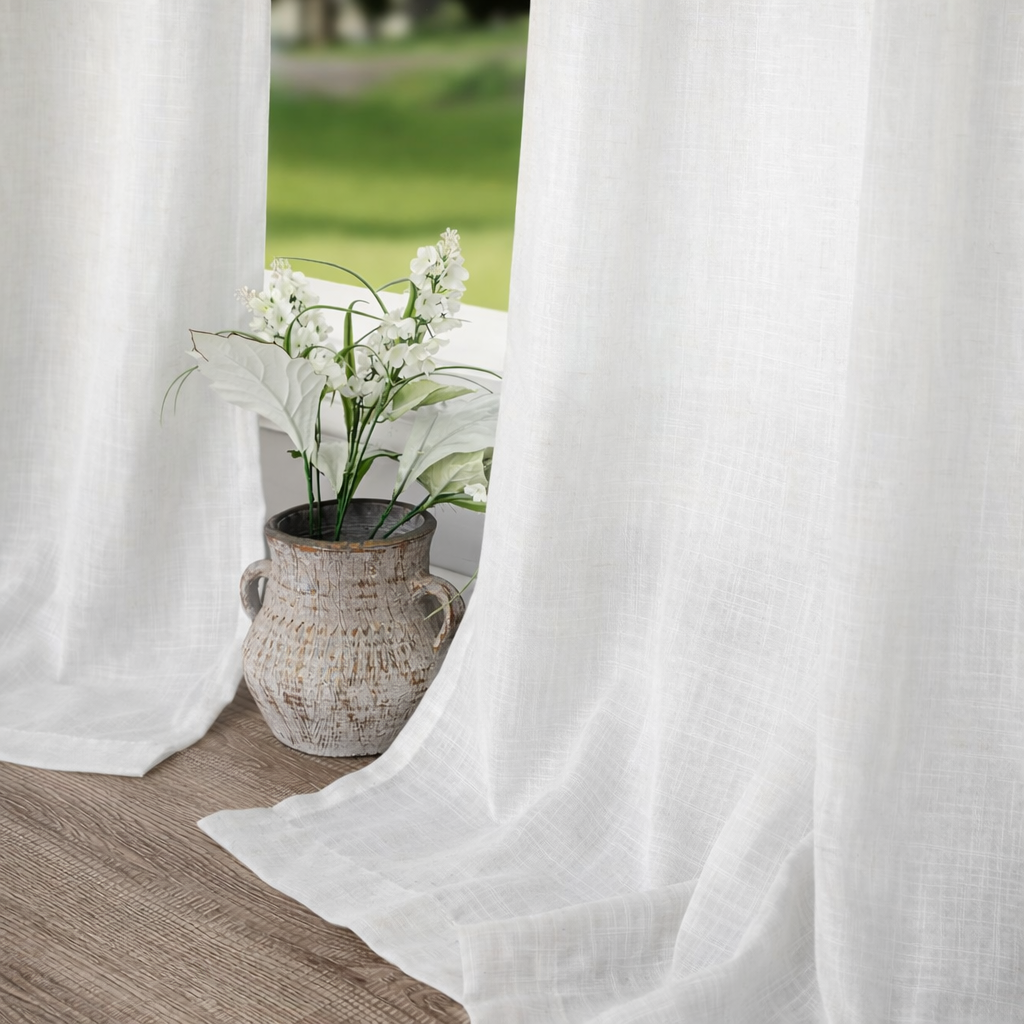 Set Cortinas Lino Sereniti Semi Traslucidas