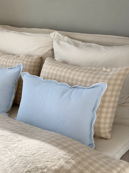 Cojín Lino Rayas Beige Riñonera  70 x 25