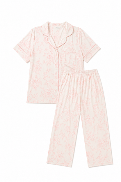 Pijama Mujer Flores Rosa