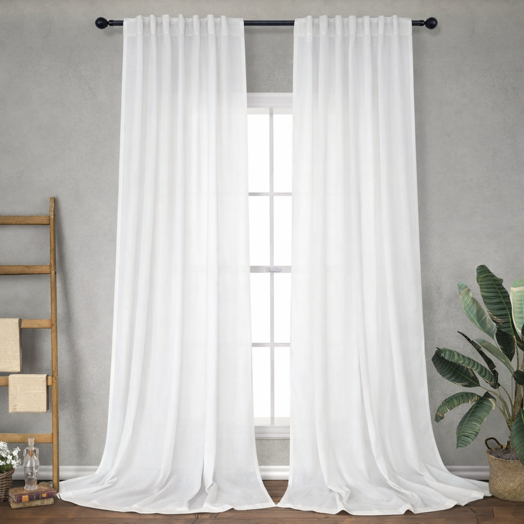 Set Cortinas Lino Sereniti Semi Traslucidas