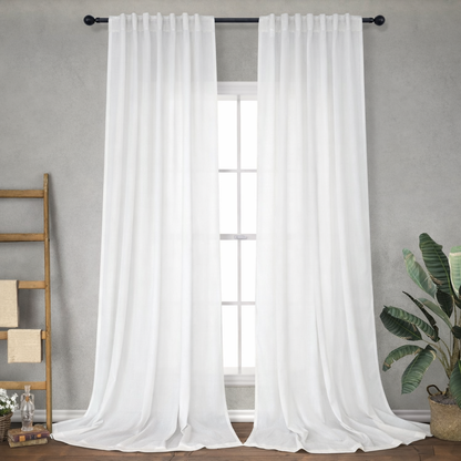 Set Cortinas Lino Sereniti Semi Traslucidas