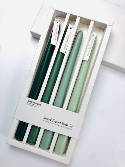 Taper Candles Set  4 Piezas Verde
