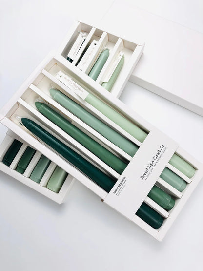 Taper Candles Set  4 Piezas Verde