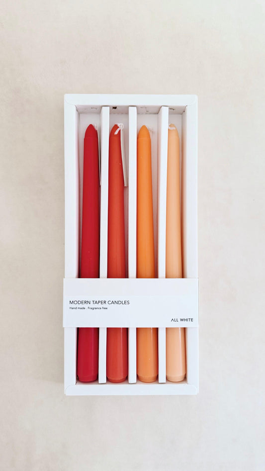 Taper Candles Set  4 Piezas Naranja