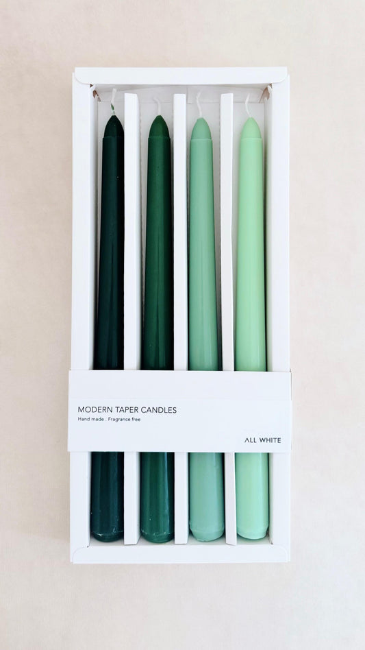 Taper Candles Set  4 Piezas Verde