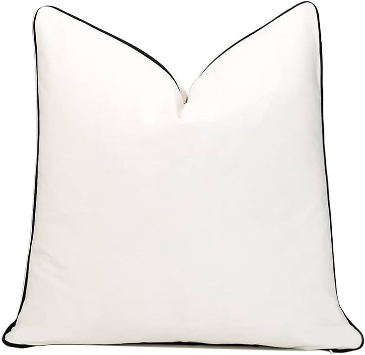 Cojín Ivory Contorno Negro 60 x 60