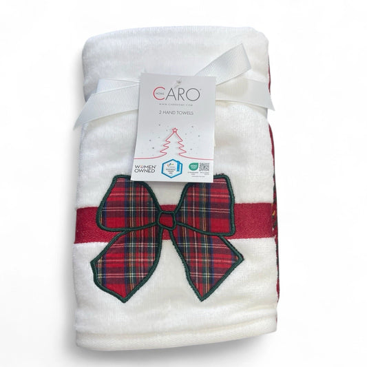 Toalla Manos Navidad Moño Set 2 Piezas