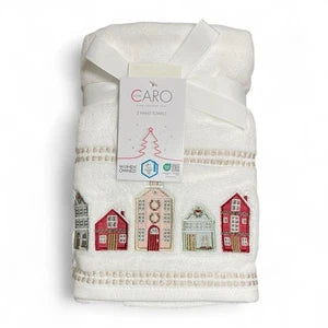 Toalla Manos Navidad Casas Set 2 Piezas